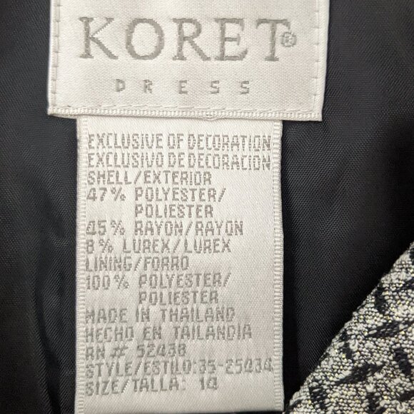 Vintage Koret Black Gray Houndstooth Blazer Jacket Sz 14/L Retro - Picture 8 of 9